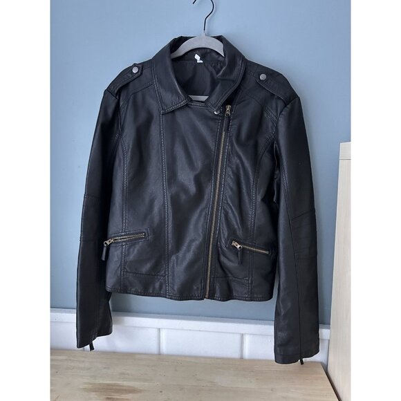 Women's Faux Leather Biker Jacket Size 1S " Just Married” David's Bridal Cute! - Picture 5 of 5